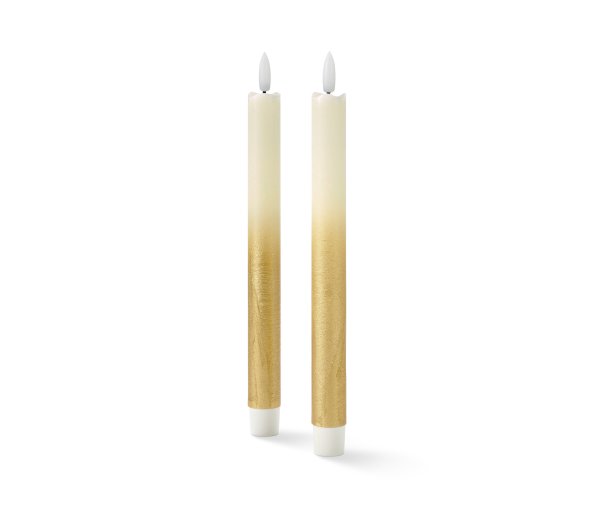 Tchibo - 2 LED-Echtwachs-Stabkerzen - creme