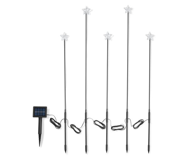 Tchibo - 5 Solar-Leuchtspieße »Sterne« - schwarz