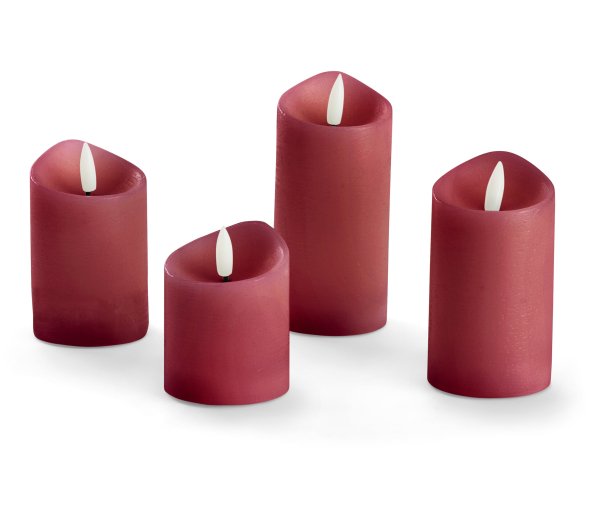 Tchibo - 4 LED-Echtwachskerzen - rot