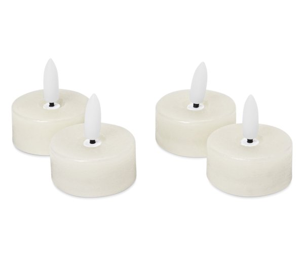 Tchibo - 4 LED-Echtwachs-Teelichter - creme
