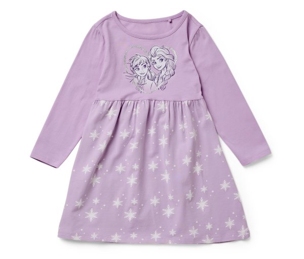 Tchibo - Kinder-Jerseykleid »Eiskönigin« - Mädchen - Gr. 110/116 - lila/print