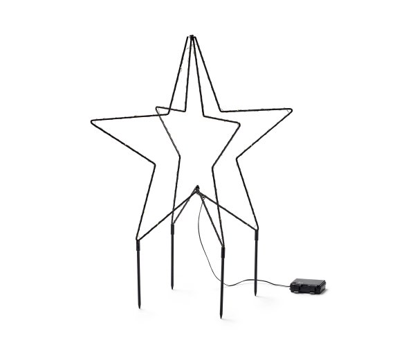Tchibo - LED-Outdoor-Stern aus Metall - 49x49x49cm - schwarz - Metall / Kunststoff
