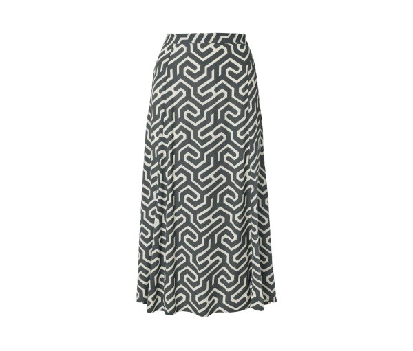 Tchibo - Bedruckter Midi-Rock - Damen - Gr. 36 - weiß/print