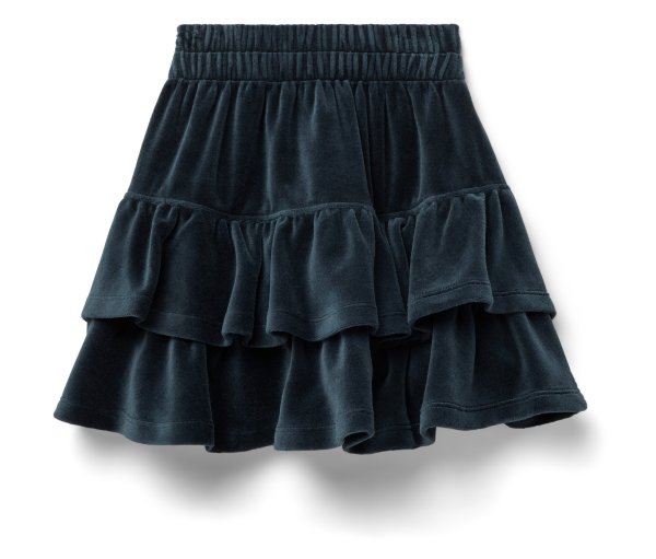 Tchibo - Kinder-Soft-Velvet-Stufenrock - Mädchen - Gr. 86/92 - dunkelblau