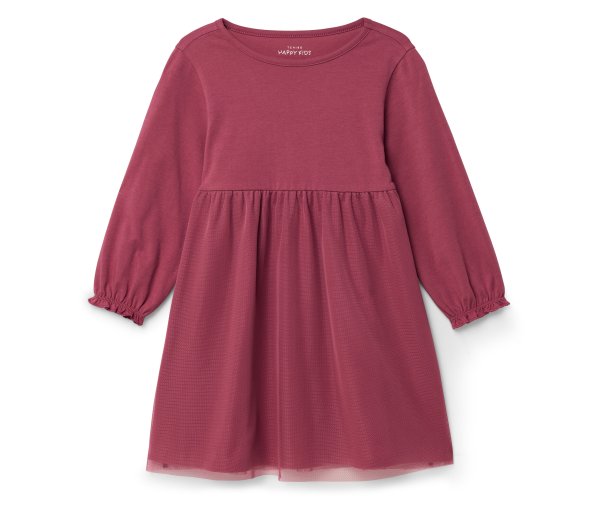 Tchibo - Kinder-Jerseykleid - Mädchen - Gr. 110/116 - dunkelrosa