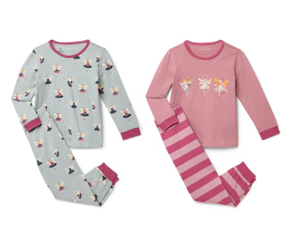 Tchibo - 2 Kinder-Pyjamas - Herren - Gr. 110/116 - dunkelrosa