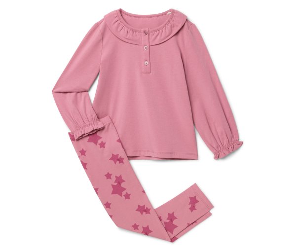 Tchibo - Kinder-Shirt und Leggings - Mädchen - Gr. 110/116 - dunkelrosa