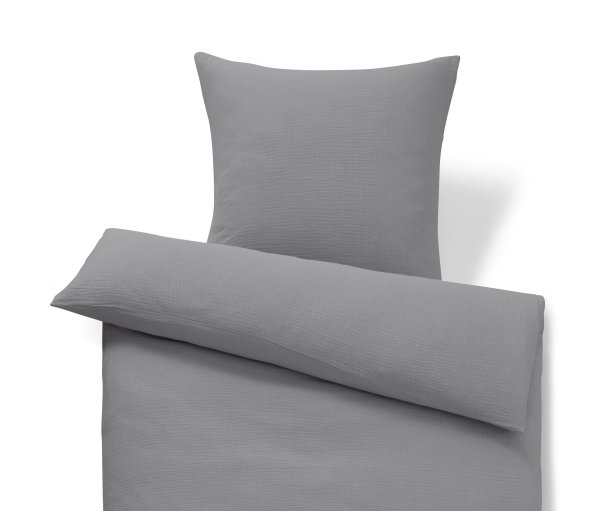 Tchibo - Musselin-Bettwäsche - grau