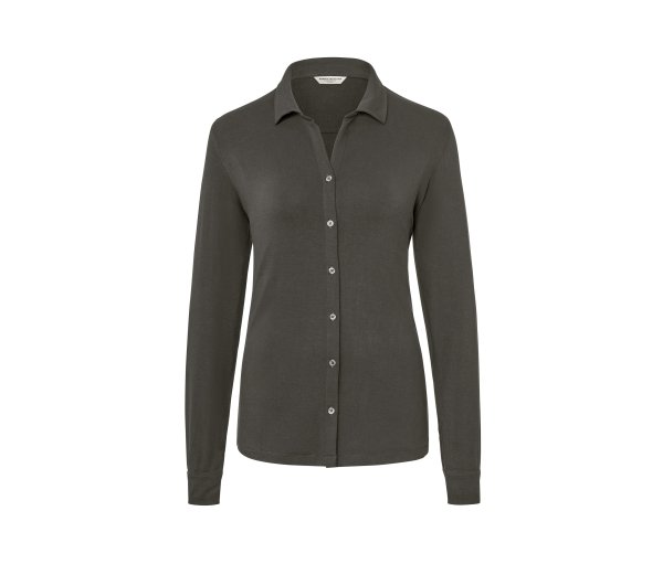 Tchibo - Blusenshirt mit Knopfleiste - Damen - Gr. M - dunkelgrün