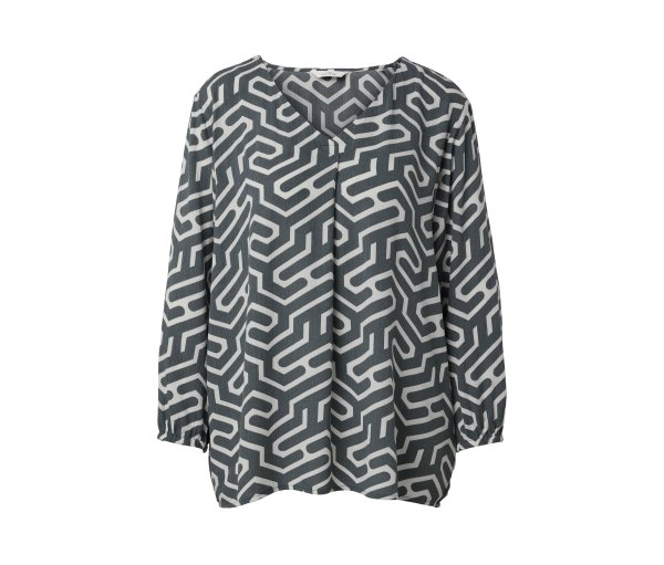 Tchibo - Bluse in Crinkle-Optik - Damen - Gr. 44 - weiß/print