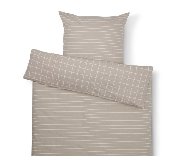 Tchibo - Biber-Bettwäsche - grau-beige