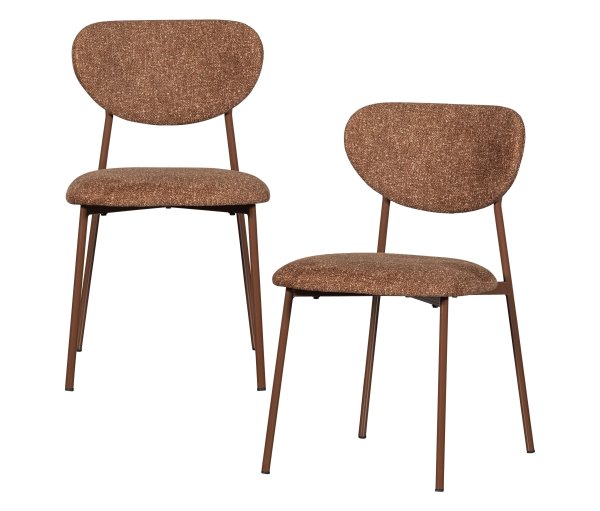 Tchibo - 2 Woood »Valor« Esszimmerstühle - 46x56x77cm - braun - Polyester / Metall