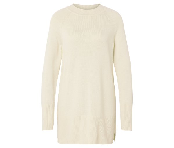 Tchibo - Langer Strickpullover - Damen - Gr. L - creme