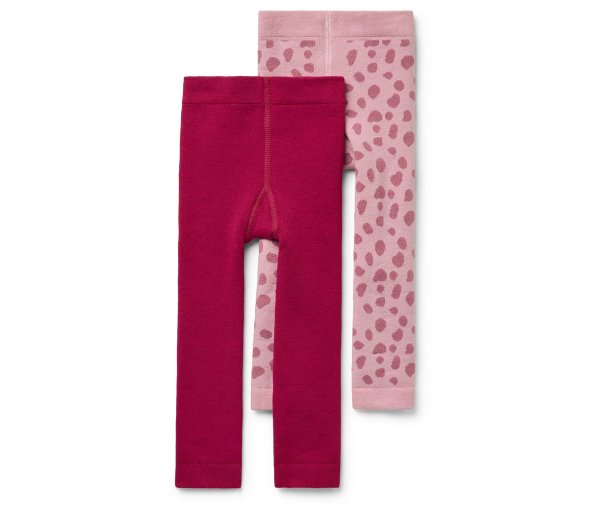 Tchibo - 2 Kinder-Thermoleggings - Mädchen - Gr. 86/92 - dunkelrosa/jacquard