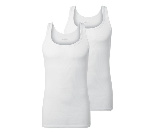 Tchibo - 2 Doppelripp-Unterhemden - Herren - Gr. M/5 - weiß