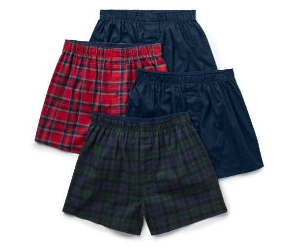 Tchibo - 4 Flanell-Boxershorts - Herren - Gr. Xxl/8 - dunkelblau/kariert