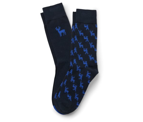 Tchibo - 2 Paar Socken - Herren - Gr. 44-46 - dunkelblau/print
