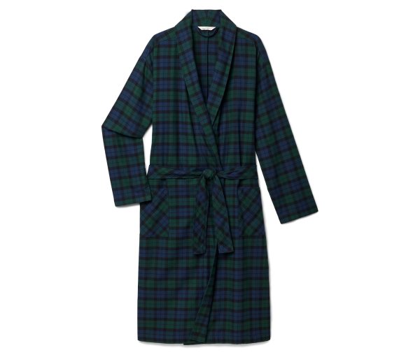 Tchibo - Flanell-Morgenmantel - Herren - Gr. XL - dunkelblau/kariert