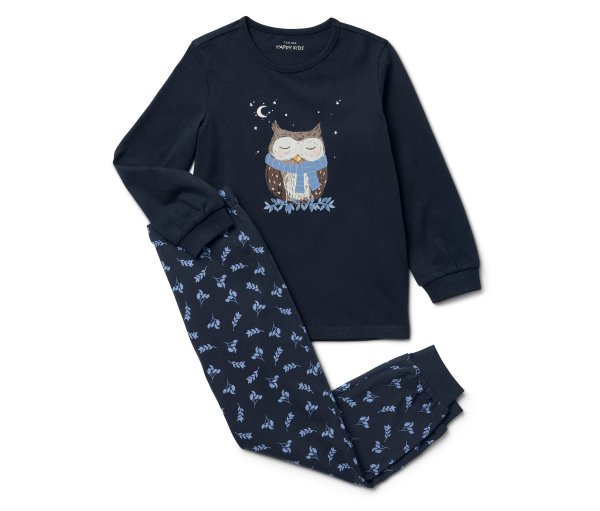 Tchibo - Kinder-Pyjama »Glow in the dark« - Herren - Gr. 122/128 - dunkelblau/print