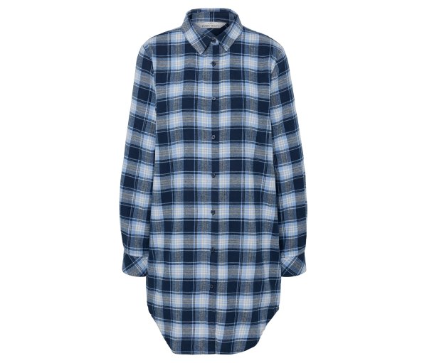 Tchibo - Flanell-Nachthemd - Damen - Gr. L - blau