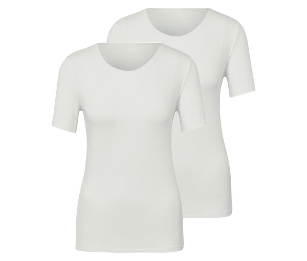 Tchibo - 2 Kurzarm-Hemdchen - Damen - Gr. XL - weiß