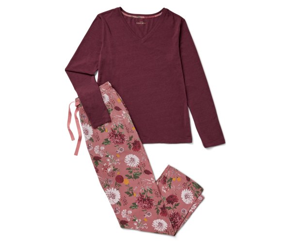 Tchibo - Pyjama-Set - Damen - Gr. M - bordeaux