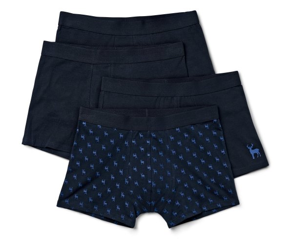 Tchibo - 4 Slipboxer - Herren - Gr. S/4 - dunkelblau/print