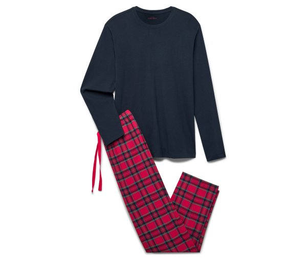 Tchibo - Pyjama - Herren - Gr. L - dunkelblau/kariert