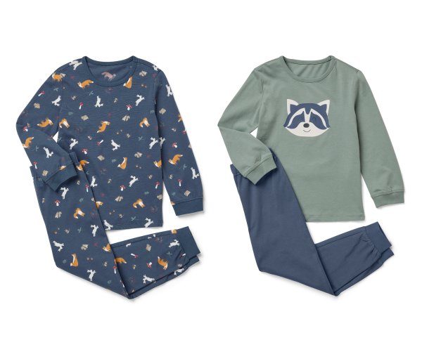 Tchibo - 2 Kinder-Pyjama-Sets - Jungen - Gr. 110/116 - dunkelblau/print