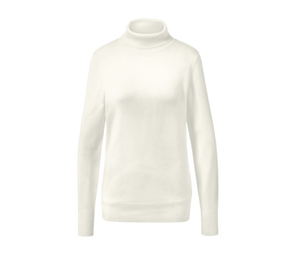 Tchibo - Feinstrick-Rollkragenpullover - Damen - Gr. S - creme