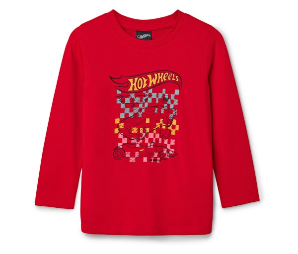 Tchibo - Kinder-Langarmshirt »Hot Wheels« - Jungen - Gr. 86/92 - rot/print