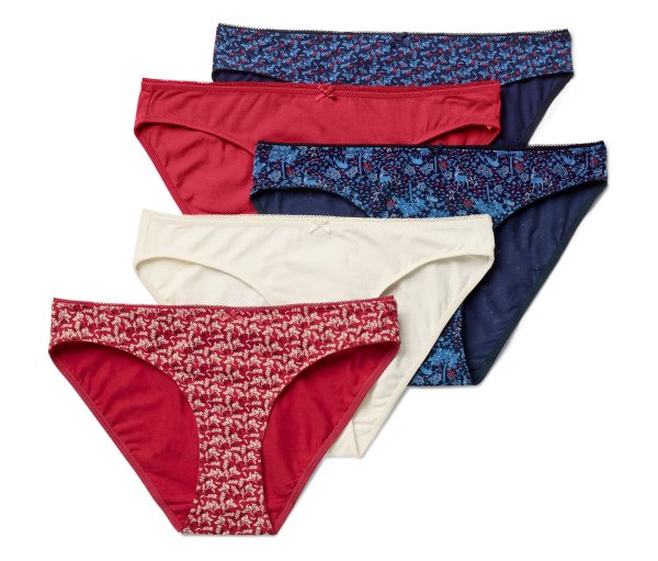 Tchibo - 5 Slips - Damen - Gr. M - dunkelblau