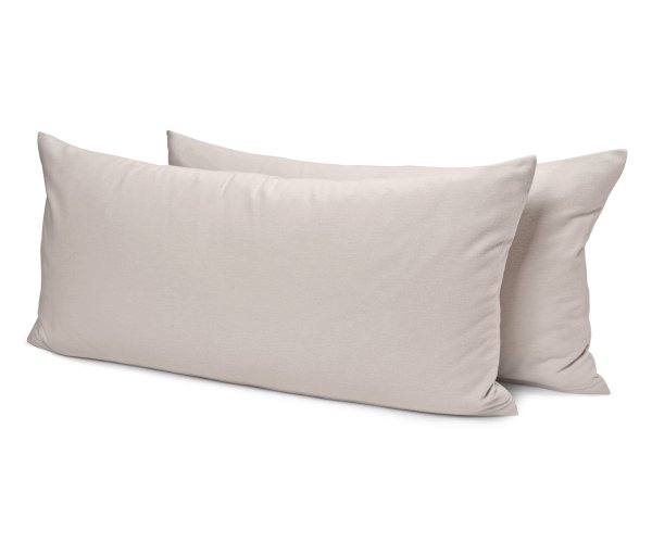 Tchibo - 2 Biber-Kopfkissenbezüge - grau-beige