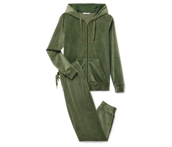 Tchibo - Nicki-Hausanzug - Damen - Gr. L - grün