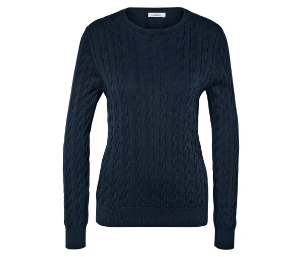 Tchibo - Zopfstrickpullover - Damen - Gr. M - dunkelblau