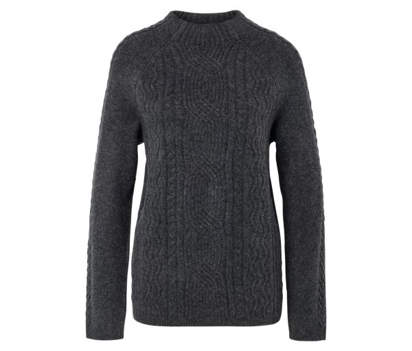 Tchibo - Grobstrickpullover mit Zopfmuster - Damen - Gr. L - grau