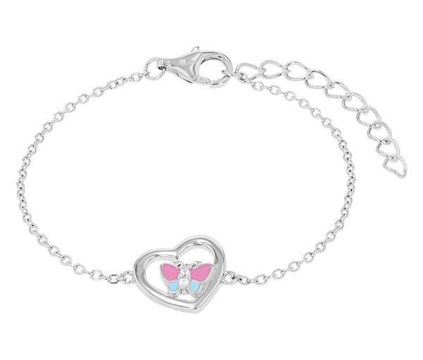 Tchibo - 925 Silber Kinder-Armschmuck »Herz und Schmetterling« - silber