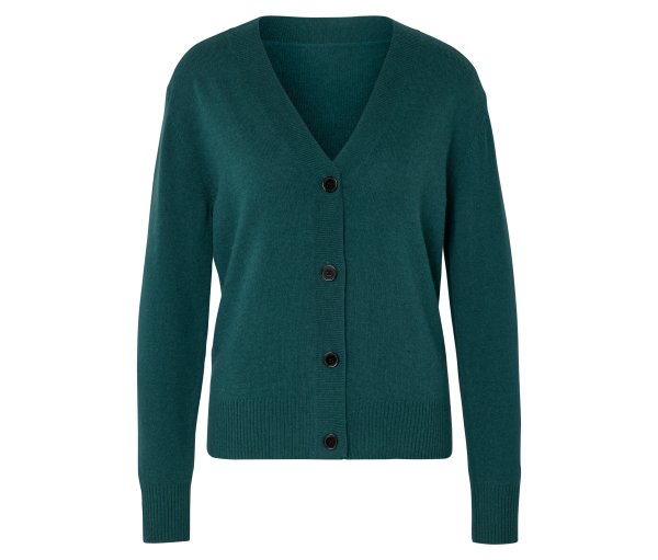 Tchibo - Feinstrick-Cardigan mit Cashmere - Damen - Gr. L - petrol