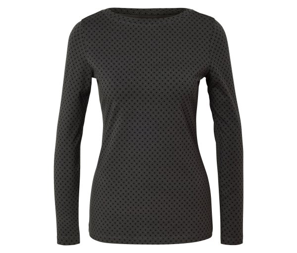 Tchibo - Bedruktes Langarmshirt - Damen - Gr. L - schwarz
