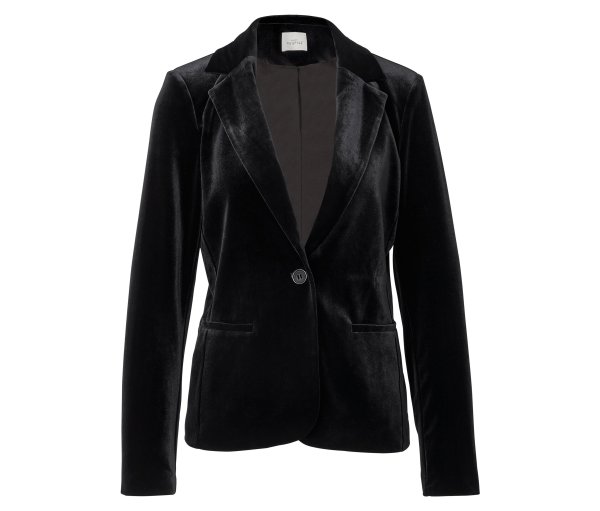 Tchibo - Blazer aus Stretch-Samt - Damen - Gr. 46 - schwarz