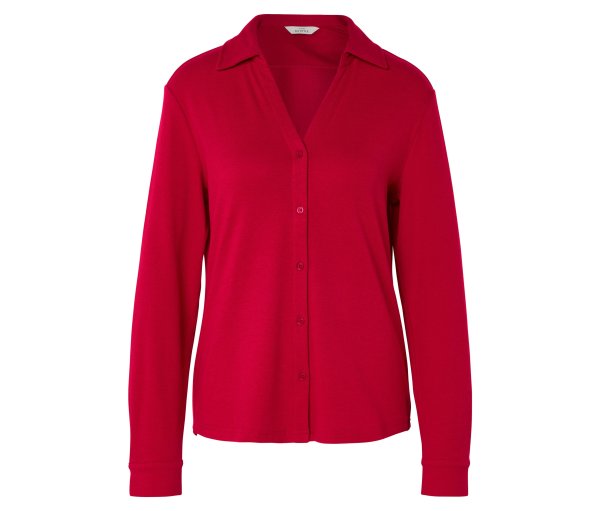 Tchibo - Blusenshirt mit Knopfleiste - Damen - Gr. XL - rot