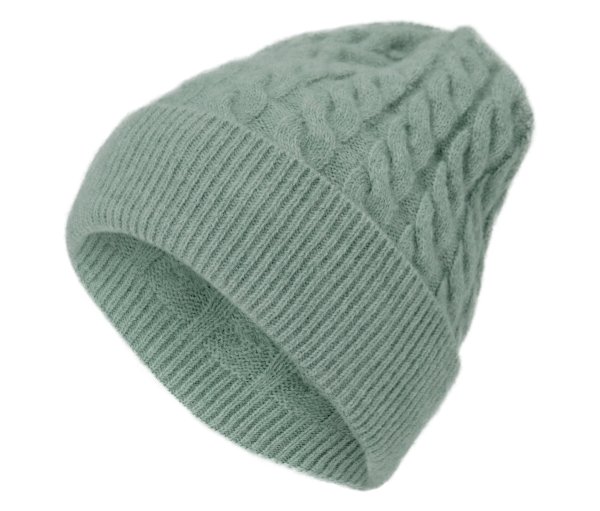 Tchibo - Strickmütze mit Zopfmuster - grün