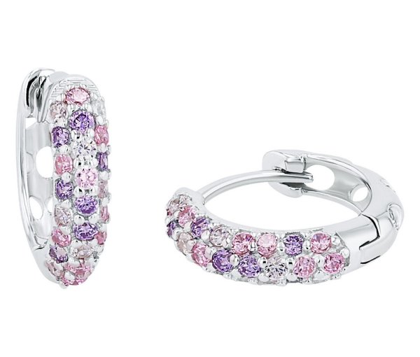 Tchibo - 925 Silber Kinder-Ohrschmuck »Zirkonia« - lila