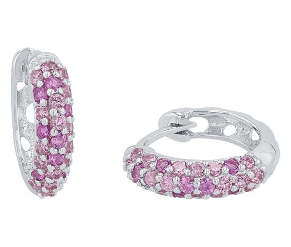 Tchibo - 925 Silber Kinder-Ohrschmuck »Zirkonia rosa« - lila