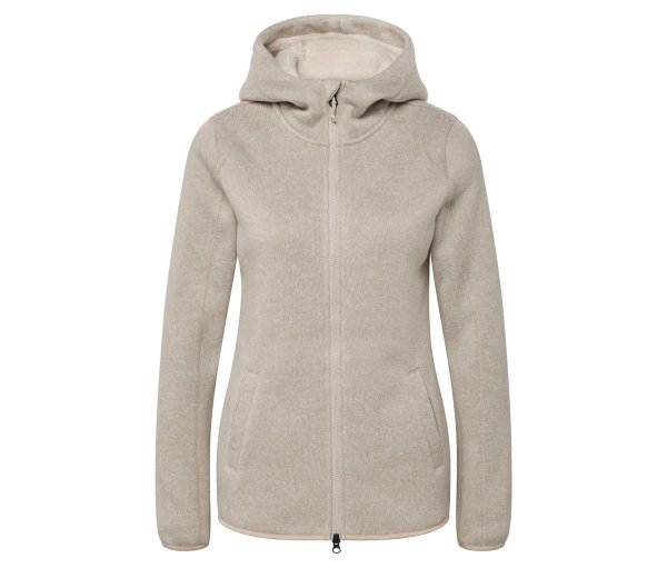 Tchibo - Kapuzen-Strickfleece-Jacke - Damen - Gr. M - creme