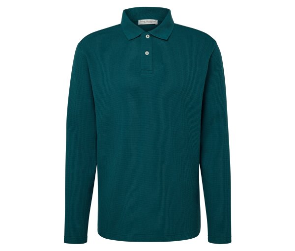 Tchibo - Langarm-Poloshirt - Herren - Gr. M - grün