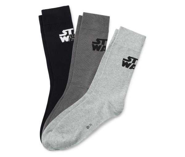 Tchibo - 3 Paar Socken »Star Wars« - Herren - Gr. 38-40 - hellgrau/jacquard