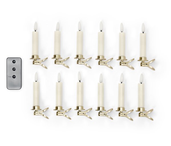 Tchibo - 12 LED-Weihnachtsbaumkerzen - creme