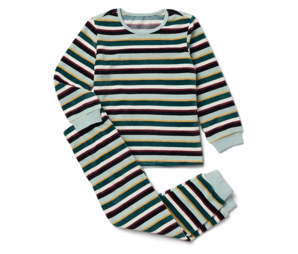 Tchibo - Kinder-Nicki-Pyjama - Jungen - Gr. 134/140 - grün/gestreift