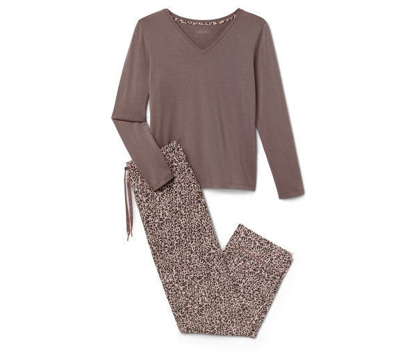 Tchibo - Pyjama-Set - Damen - Gr. L - braun